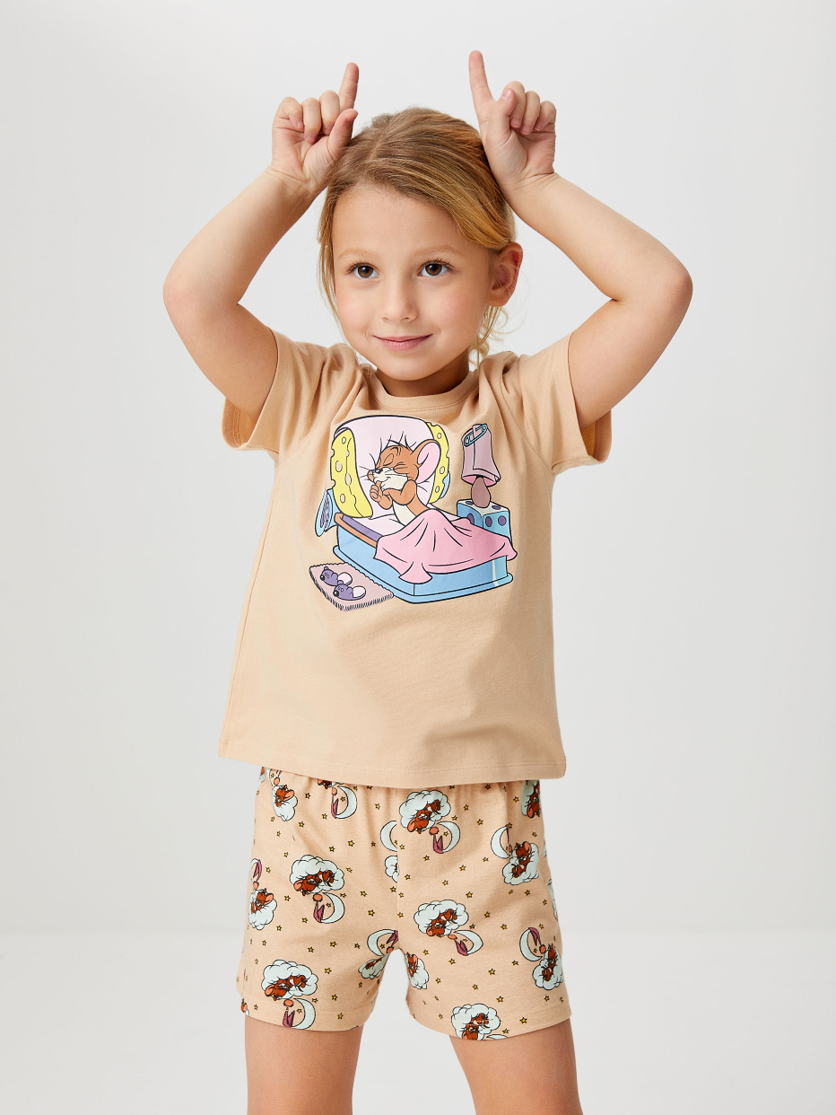 Пижама с ярким принтом Tom & Jerry для девочек, фото - 9