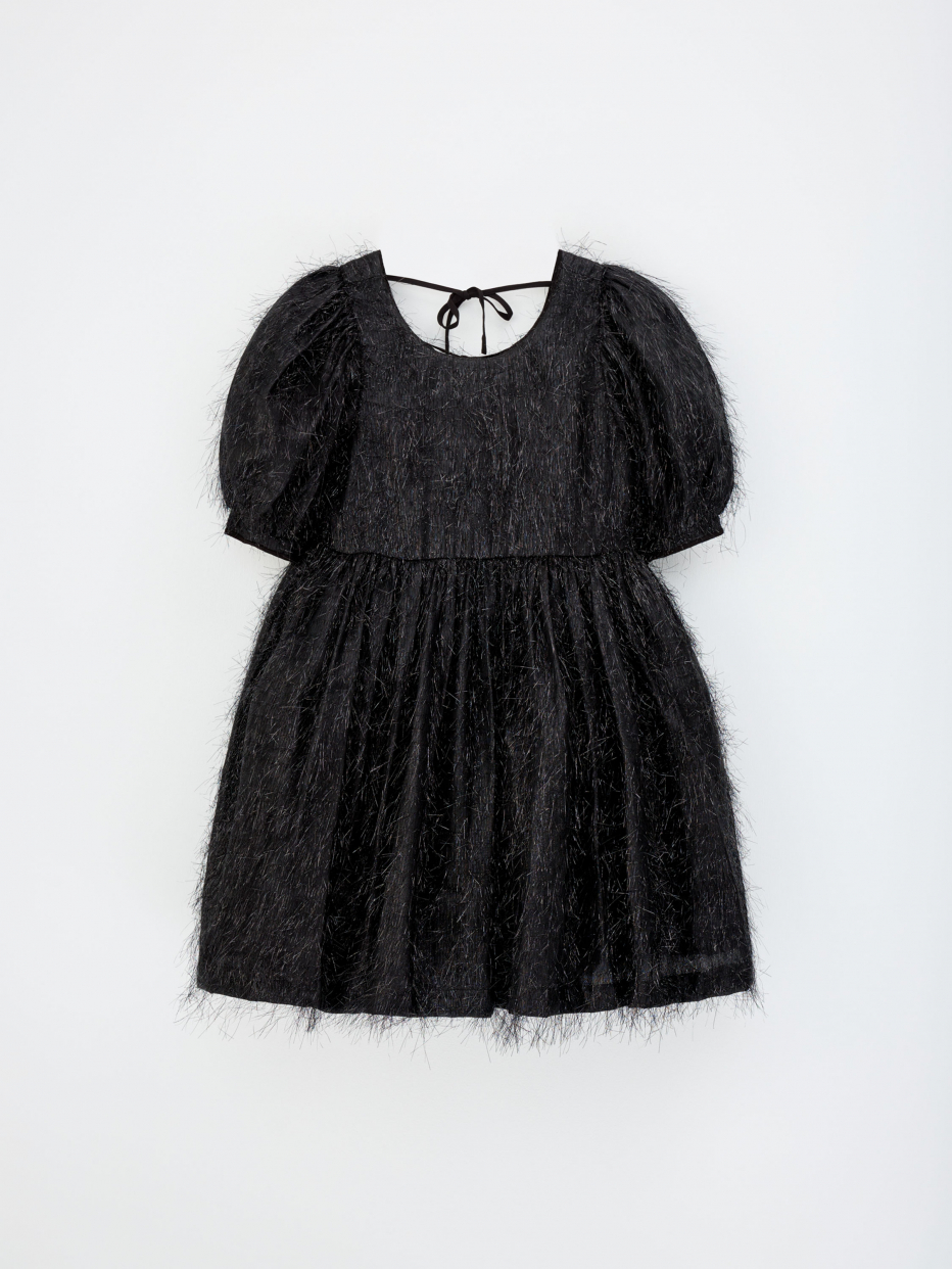 Нарядное черное платье из органзы для девочек, фото - 5