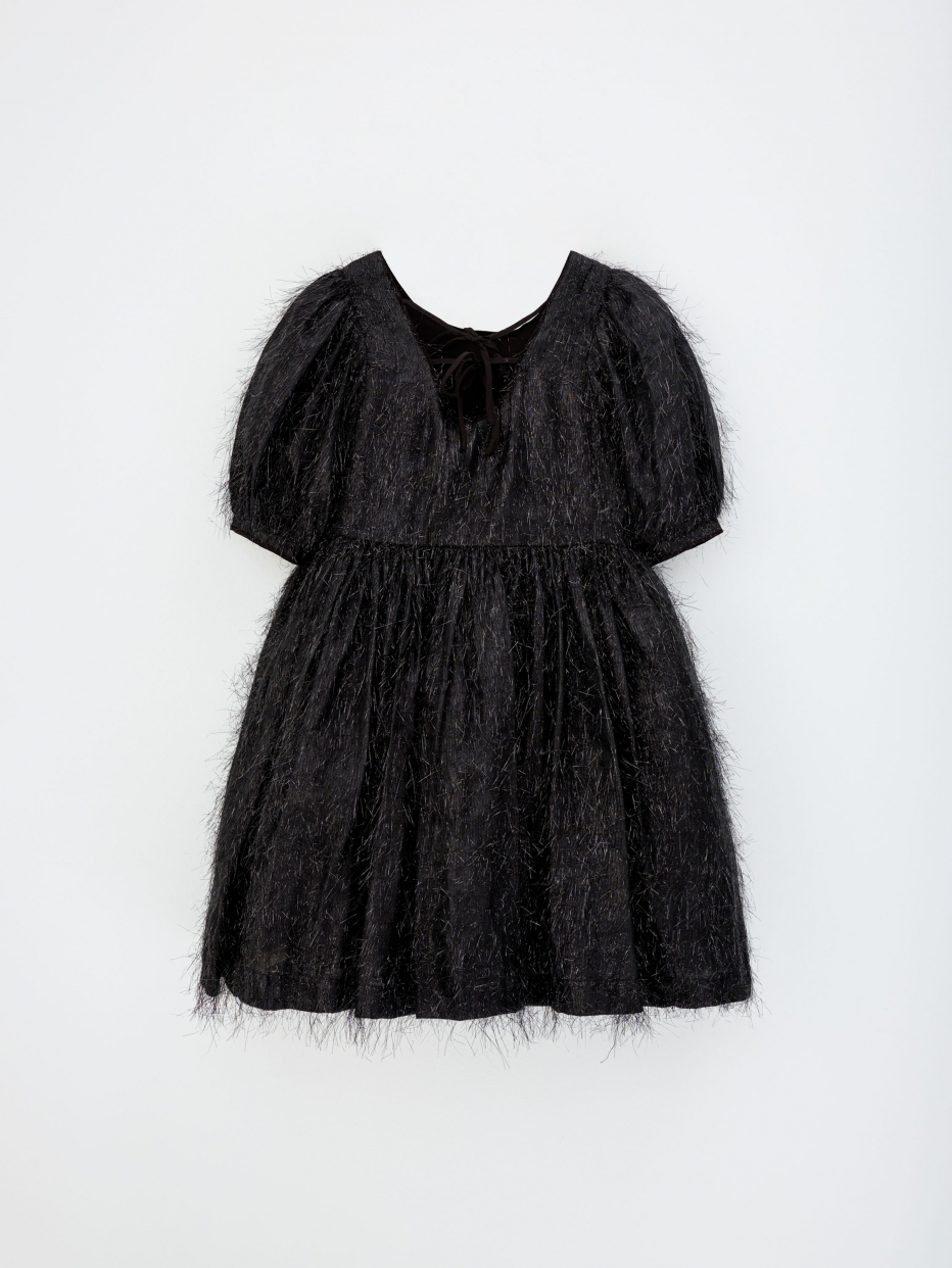 Нарядное черное платье из органзы для девочек, фото - 7