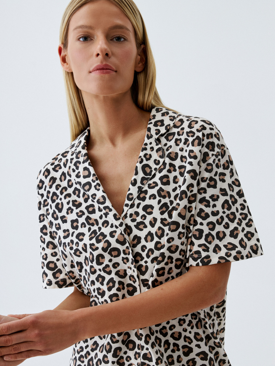 Рубашка с леопардовым принтом для дома, фото - 1