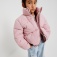 Короткая куртка с воротником для девочек, цвет темно-розовый