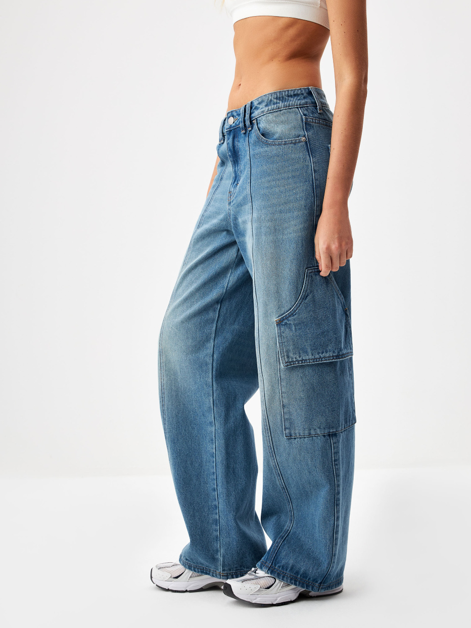 Широкие джинсы карго с низкой посадкой, фото - 3