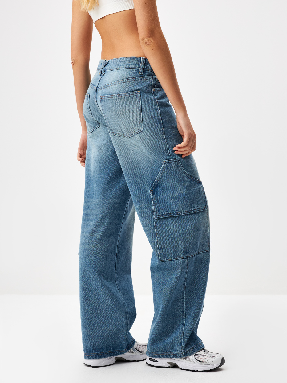 Широкие джинсы карго с низкой посадкой, фото - 4