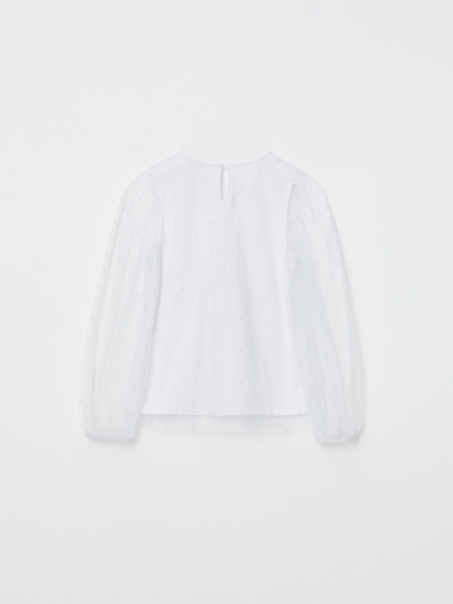 Блузка из сетки в горошек для девочек, фото - 4