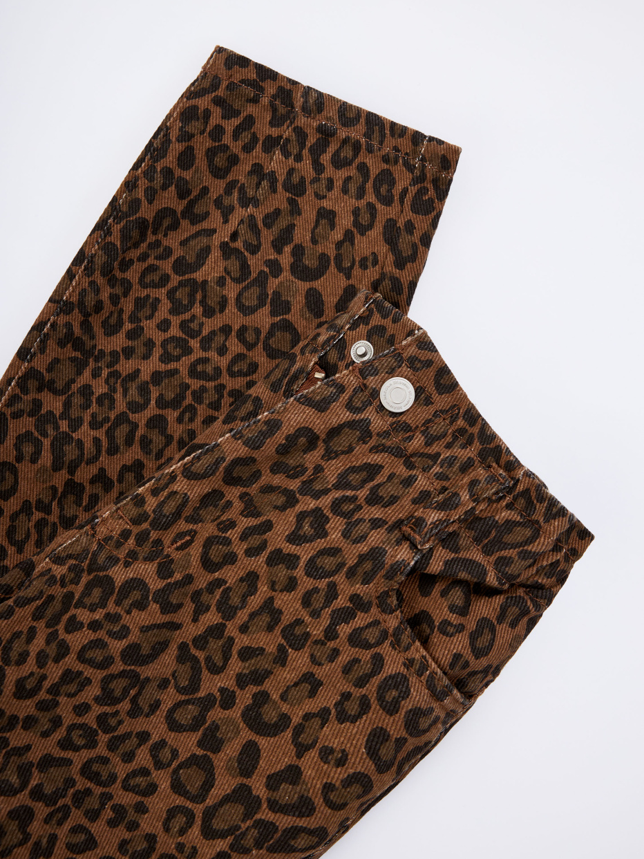 Леопардовые джинсы Paperbag fit для девочек, фото - 5