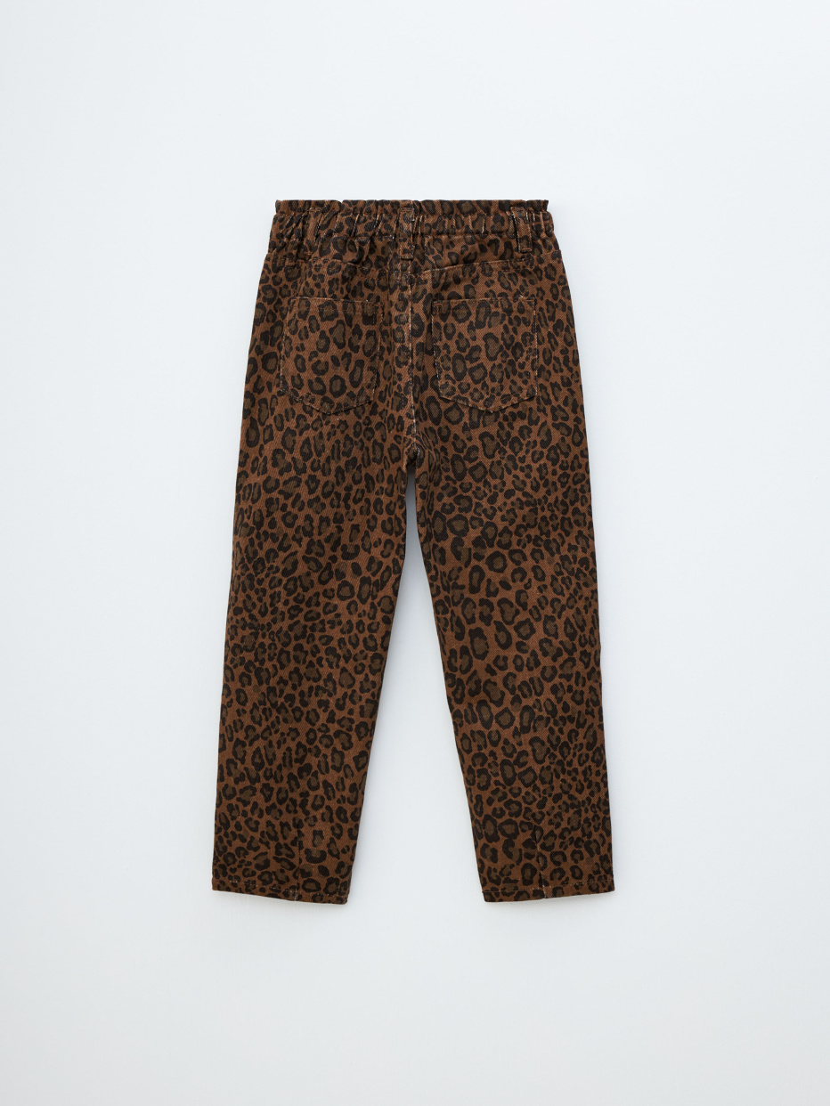 Леопардовые джинсы Paperbag fit для девочек, фото - 6