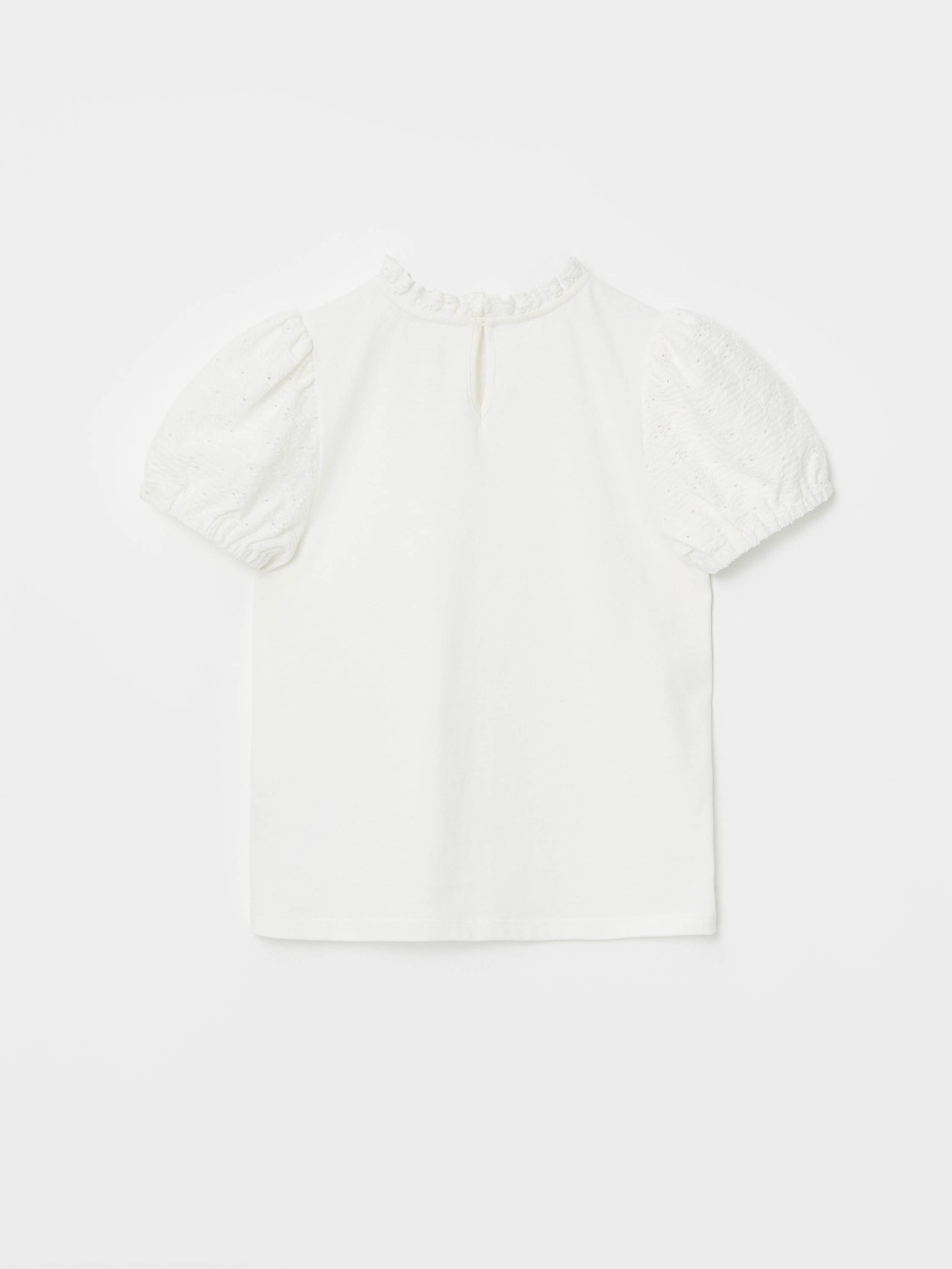 Кружевная блузка с рукава-фонарики для девочек, фото - 4