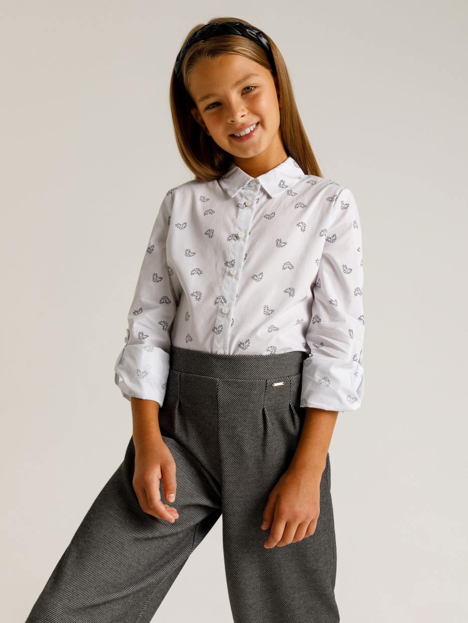 Блузка с принтом для девочек, фото - 1