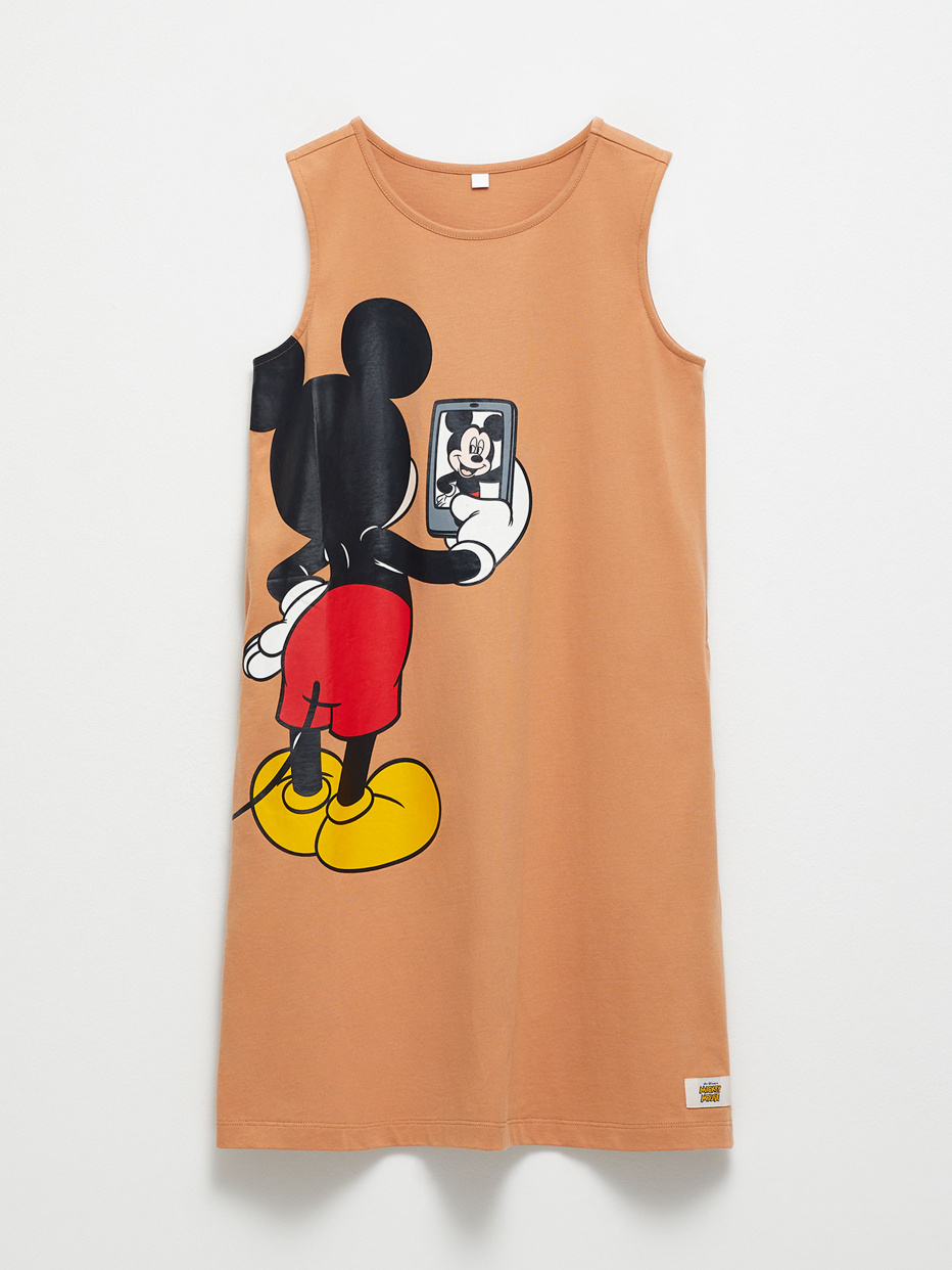 Трикотажное платье с принтом Disney Mickey Mouse для девочек, фото - 2