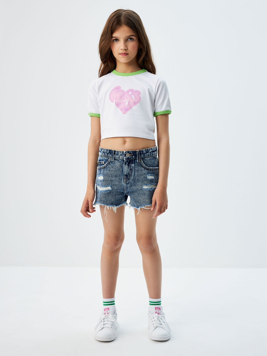 Рваные джинсовые шорты для девочек, фото - 4