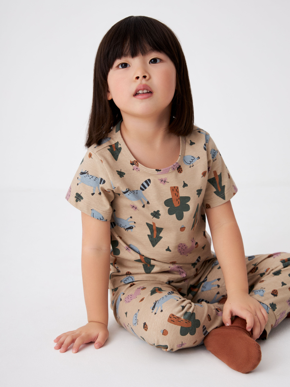 Пижама с принтом для девочек, фото - 2