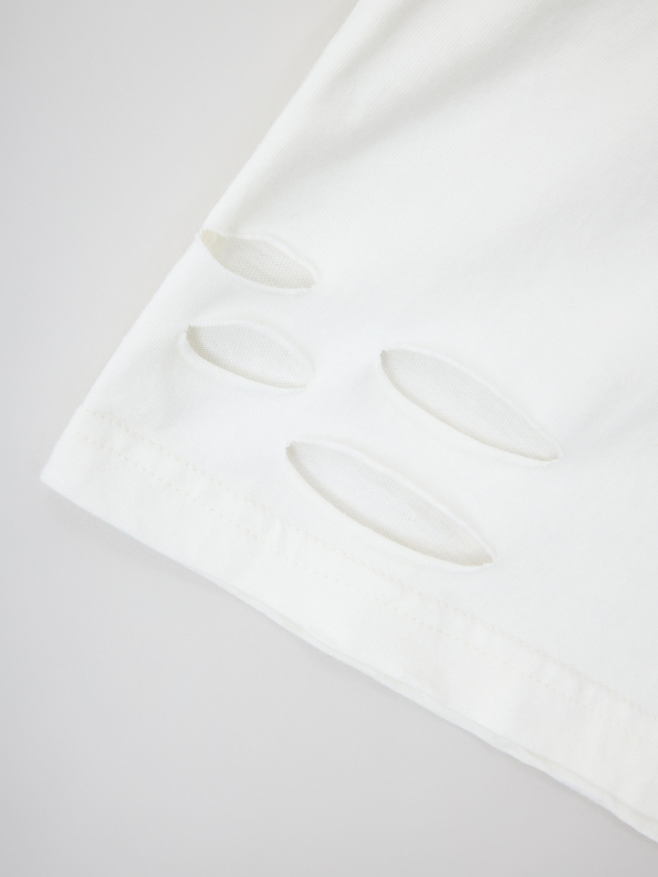 Белая рваная футболка в стиле гранж детская, фото - 6
