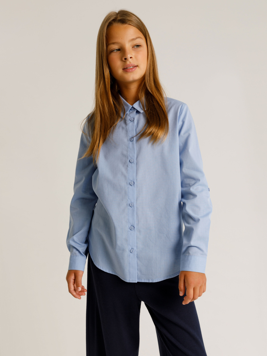 Блузка для девочек из ткани шамбрэ, фото - 2