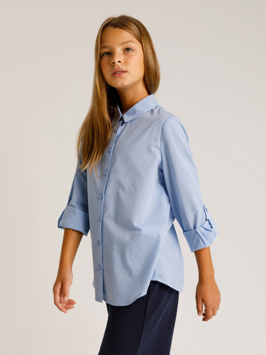 Блузка для девочек из ткани шамбрэ, фото - 4